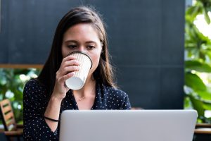 woman drinking coffee 