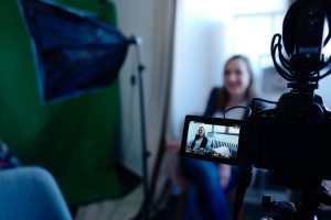 Woman being filmed for Working Heads video CV